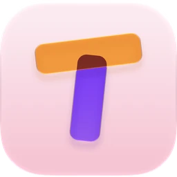 The Twixit app icon: an orange and purple letter T on a pink rounded square.