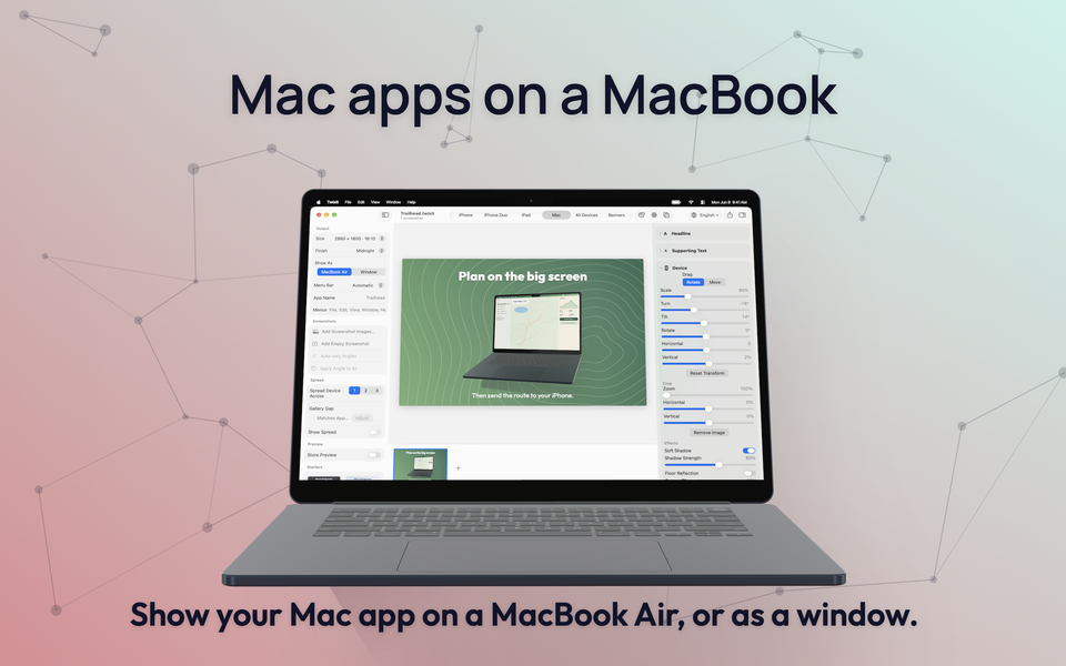 Mac screenshot 4: a Mac app screenshot on a MacBook Air, headed Mac apps on a MacBook.